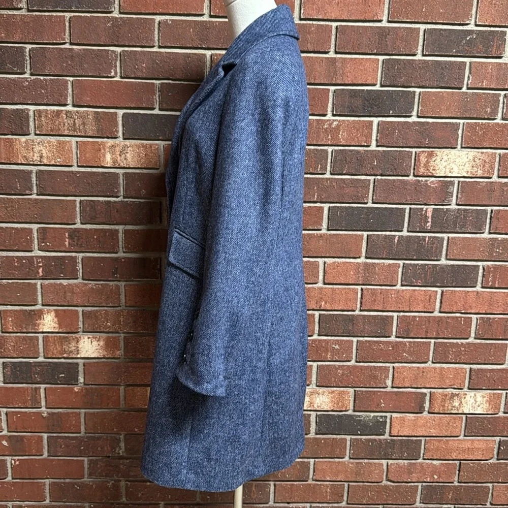 Sam Edelman Mini Herringbone Notch Collar Wool Blend Coat